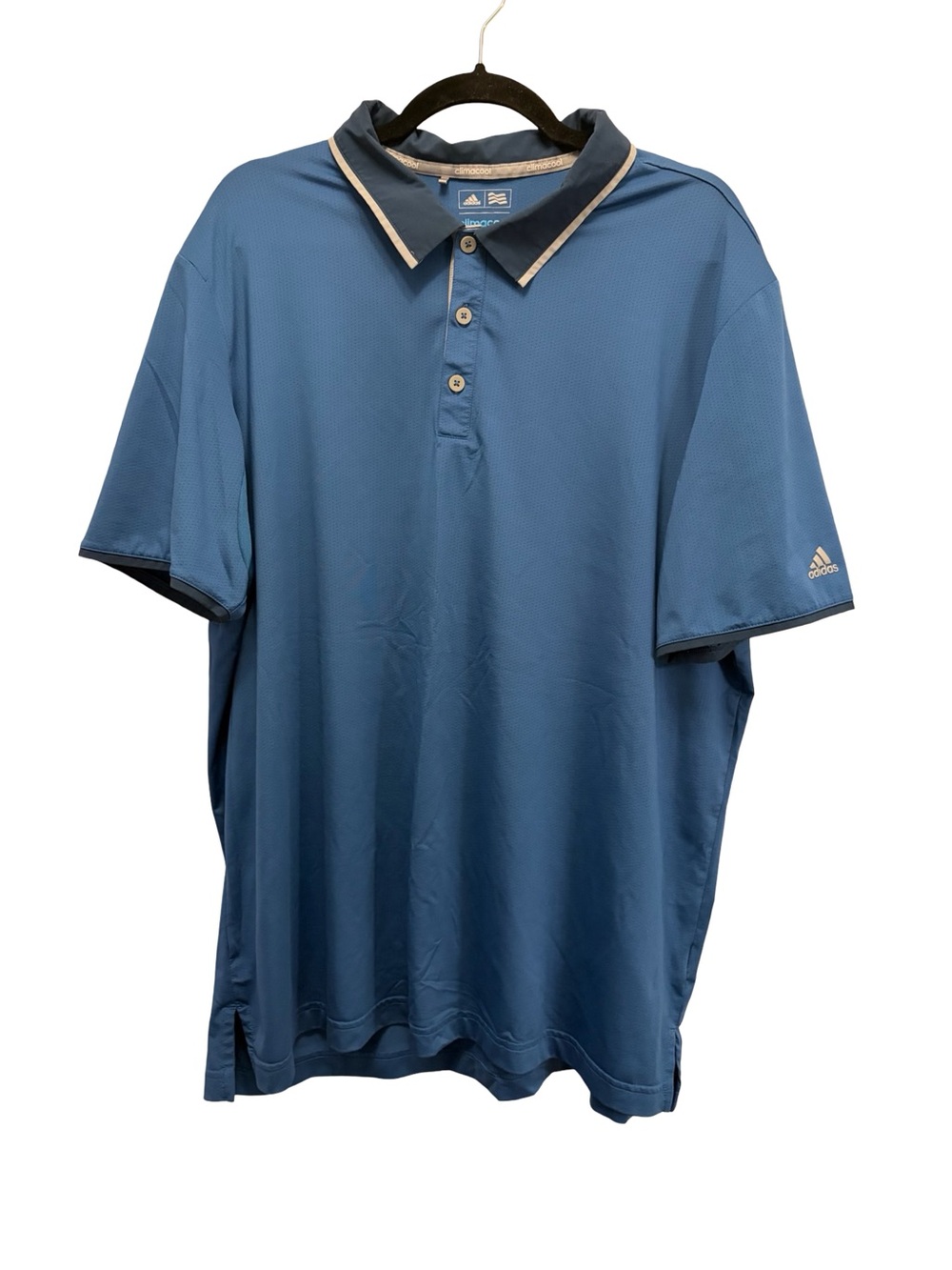 Adidas ClimaCool Performance Polo Shirt Mens XL Blue Short Sleeve